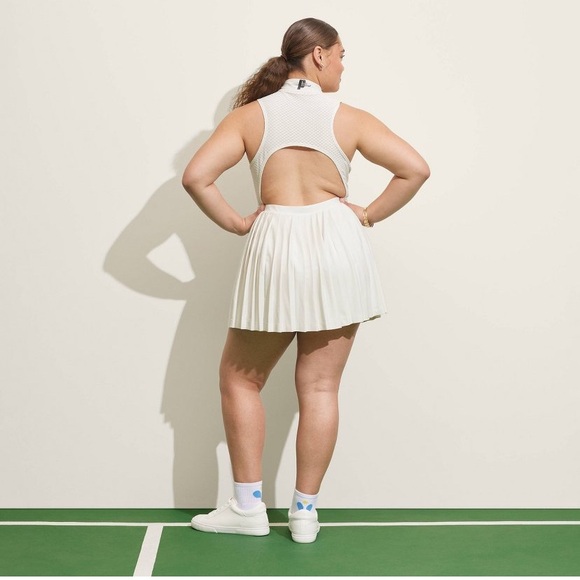 Prince Pickleball Women’s Zip-Front Pleated Dress - Cream - Picture 9 of 9